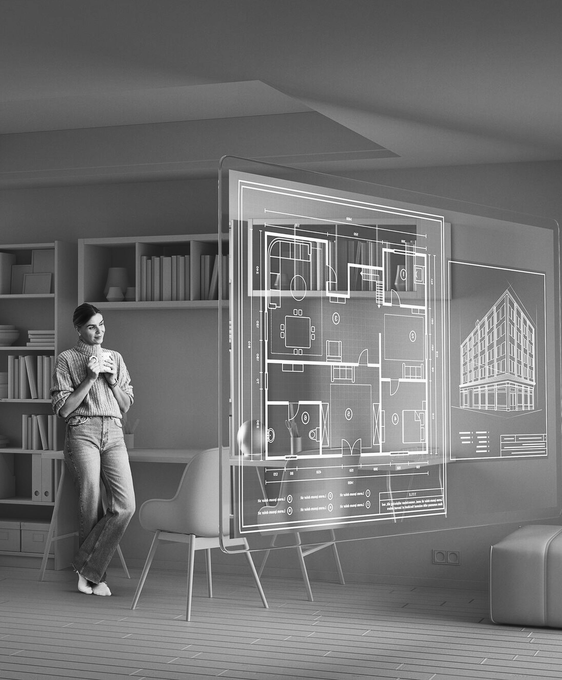 Interior space being scanned