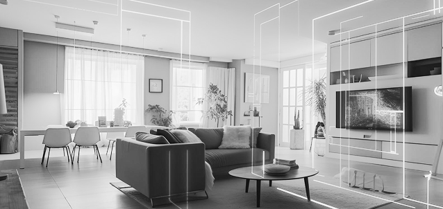 Modern interior scanned by Hollomax