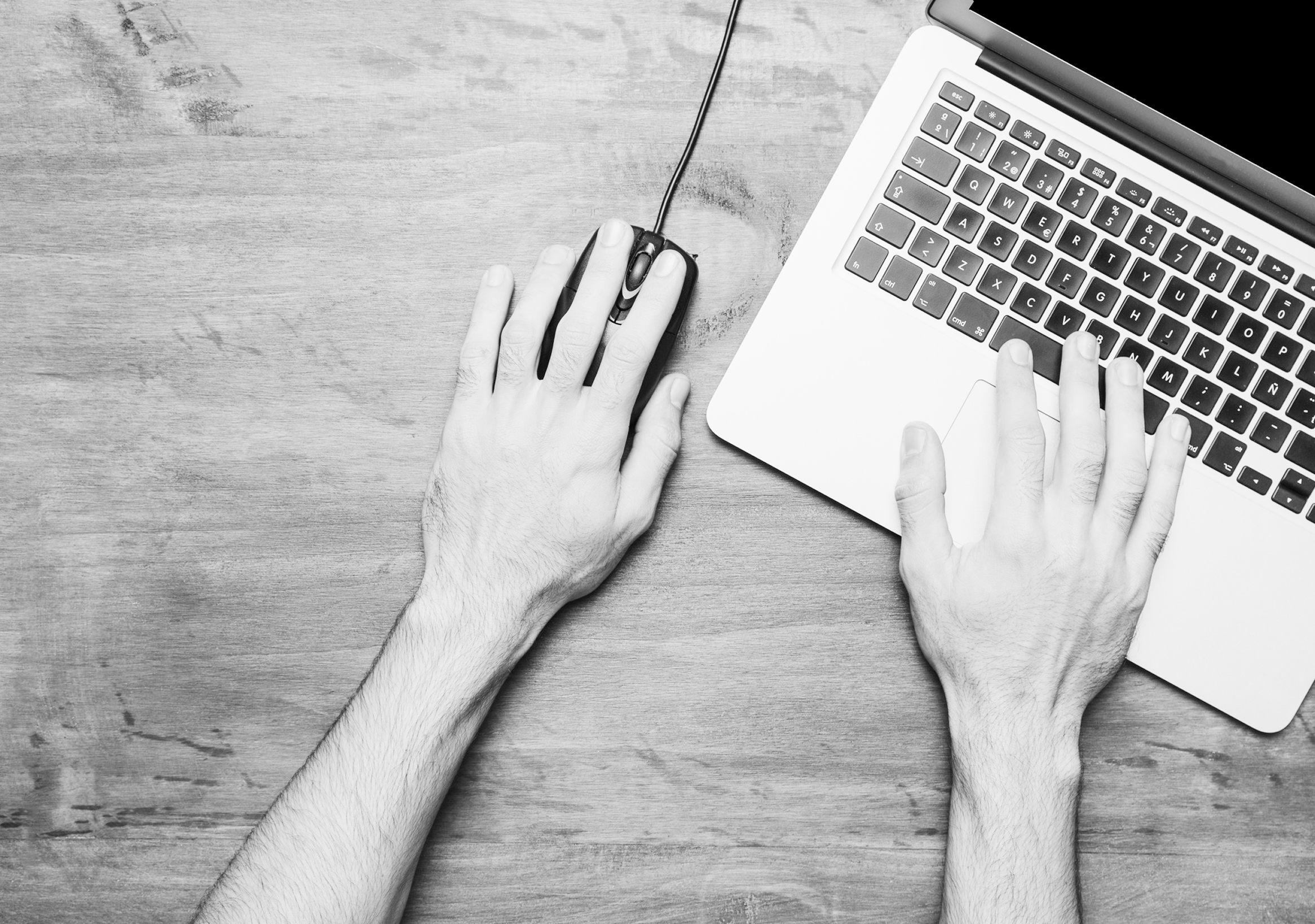 Working on a laptop