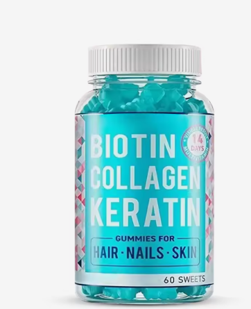 Biotin Collagen Keratin Gummies bottle — gummies for hair, nails and skin, 60 sweets